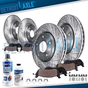 FWD Front and Rear Drilled Rotors Ceramic Brake Pad for 2010 2011 2012 Acura RDX - Picture 1 of 9