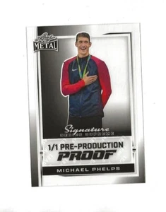 2024 Leaf Metal MICHAEL PHELPS Signature Series Pre-Production Proof USA #1/1 - Picture 1 of 2