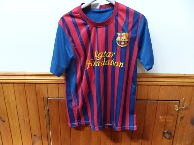 Messi 10 Blue Stripe Qatar Foundation FC Barcelona Jersey - SIZE L - image 1 of 4