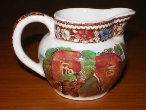 Vintage Ceramic TRANSFERWARE Creamer Jug Pitcher by Midwinter Rural England 2" - Picture 1 of 8