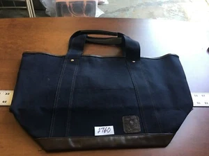 GREYERS Clothiers lona azul con ribete de cuero nuevo sin etiquetas - Imagen 1 de 1