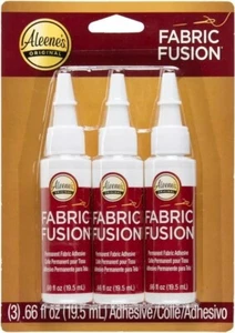 Fabric Fusion Glue Permanent Adhesive for Leather, Cotton, Flannel, 0.66oz 3pack - Picture 1 of 6