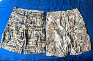 2 pairs men's Arizona, American Eagle cargo plaid, camo shorts 32,34 - Picture 1 of 4