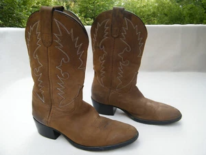 Dan Post Boy's Size 3.5 Brown Leather Cowboy Western Boots - Picture 1 of 5