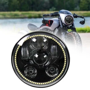 For Indian Scout Bobber VTX 1800 H4 5.75" Motorcycle LED Headlight w/ Halo Ring - Picture 1 of 11