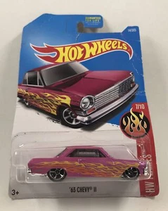 Hot Wheels 2017 '63 Chevy II #14/365 HW Flames 7/10 Pink  - Picture 1 of 2
