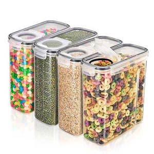 Clear Plastic Cereal Dispenser, 17 Cups, Airtight Lid Food Storage Containers - Picture 1 of 3