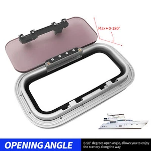 Boat Window Aluminum Alloy UV Resistant Sealed Square Inner Opening Portlight - Foto 1 di 12