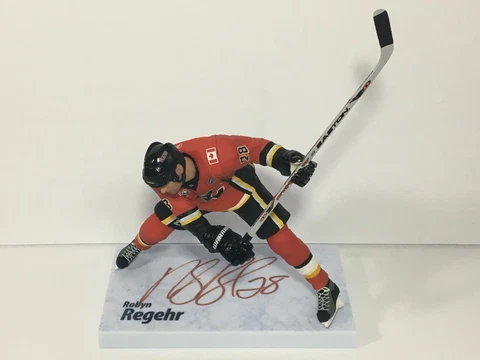 ROBYN REGEHR Calgary Flames #28 AUTO Autographed Signed McFarlane Action Figure Cover