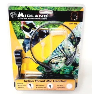 Midland AVPH8 Throat Mic with PTT Switch - BRAND NEW!! - Afbeelding 1 van 2