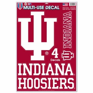 INDIANA HOOSIERS 4-PACK MULTI USE REMOVABLE REUSABLE DECALS WINCRAFT ๐ - Picture 1 of 1