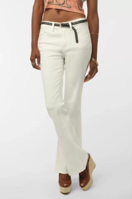 Silence + Noise Urban Outfitters High Rise Flare Jean Stretch White Womens 25 - Image 1 of 4