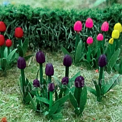  MP SCENERY 44 Tulips O Scale Architectural Flowering Plants Trees Railroad - Image 1 of 2