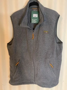 LL Bean Vest Mens XL Charcoal Heathered Grey Fleece Lined Mountain Classic NWT - Picture 1 of 7