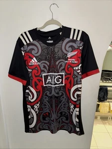 New Zealand Maori All Blacks Rugby T-Shirt Adidas Large Jersey Top - Picture 1 of 5