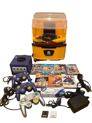 Nintendo GameCube Console Set+7 Mario Games+3 Controllers+Memory Cards+JP Import - Image 1 of 4