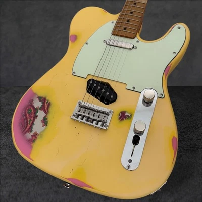 Fender Road 2025 usada/inspirada en reliquias Telecaster súper descolorida envejecida graffiti amarillo Foto 1 de 4