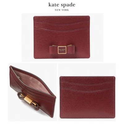 Tarjetero de cuero Saffiano resistente a arañazos Kate Spade Morgan Bow nuevo sin etiquetas Foto 1 de 4