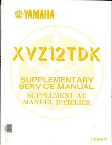 Yamaha Supplementary Service Manual XVZ12TDK - Picture 1 of 7