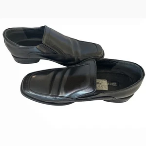 Stacy Adams Slip On Loafers Dress Shoes Square Toe Black Leather Size Men's 10W - Picture 1 of 6