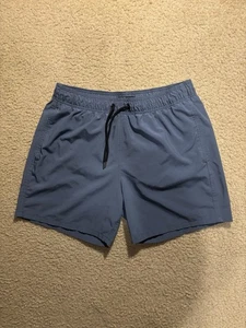 Hollister pantaloncino da bagno uomo blu medio foderato in rete con coulisse - Foto 1 di 6