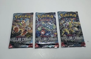 Pokémon Stellar Crown Scarlet & Violet Sammelkarten 3 Stück Factory Sealed - Bild 1 von 7