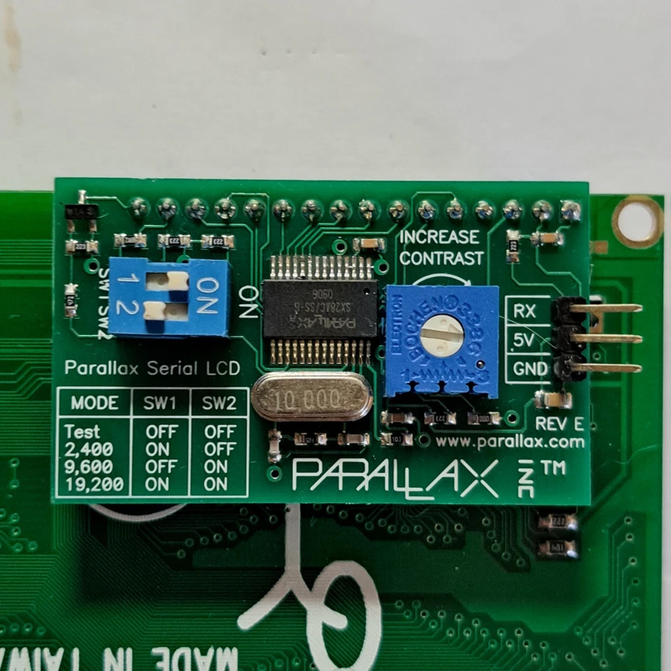 PARALLAX SERIAL LCD WITH 4x20 DISPLAY WITH SERIAL PCB SALE WAS $50 NOW $35 - Image 1 of 4