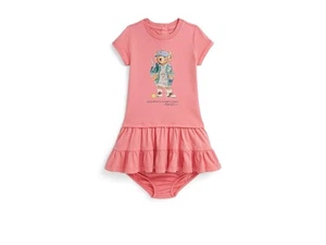 Girl's Polo Ralph Lauren Kids Polo Bear Tiered Cotton Jersey Dress (Infant) - Picture 1 of 3