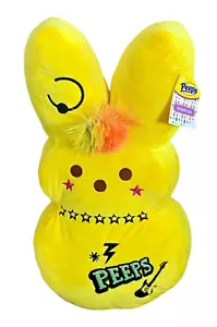 2023 PEEPS 15" Yellow Emo Punk Rock Star Easter Bunny Plush New with Tags - Picture 1 of 4