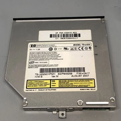 HP Compaq 8710p TS-L632 DVD RW Drive 5v 1.5A - Image 1 of 2