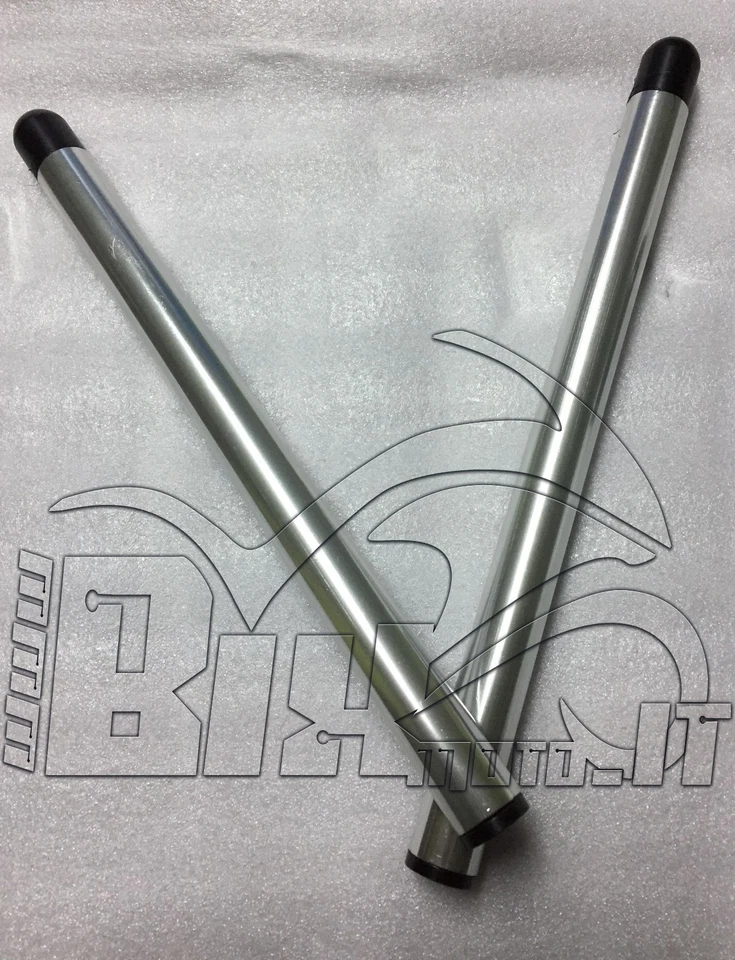 COPPIA TUBI SEMIMANUBRI STICK BARRE DA 22MM LUNGHI 28 CM SILVER NUOVI ERGAL   - Image 1 of 1