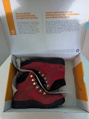 Timberland Field Boot Rojo Oscuro Nubuck Niños Talla 6 Mujer Talla 8 Foto 1 de 4
