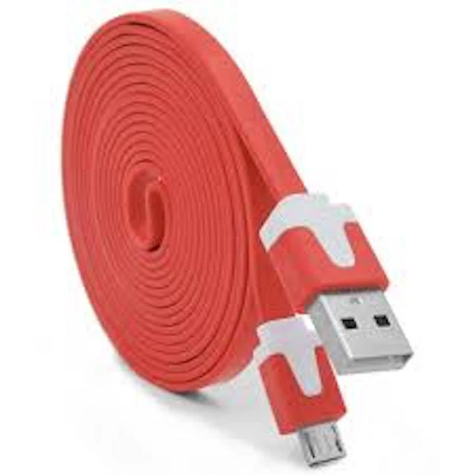 NTJ 10FT flat noodle MICRO USB data Charger Cable for SAMSUNG GALAXY S3 4 S6+ S7 - Image 1 of 4