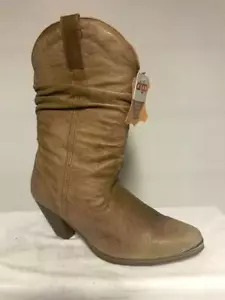 DINGO WOMEN'S Beige /Tan Leather Upper Western Fashion Boots DI576 8 Medium NEW - Picture 1 of 7