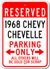 Custom 1968 68 Chevy Chevelle Parking Sign Personalized Garage Aluminum Plaque