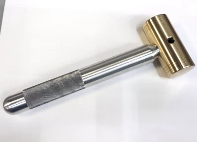 1-1/2 LBS.  BRASS HAMMER KNURLED 1" ALUMINUM HANDLE * GREAT GRIP* MADE IN USA* - Image 1 of 4