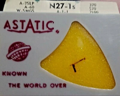 ASTATIC N27-1s Diamond Stereo Needle Replacement Record Phonograph USA LP USA - Image 1 of 2