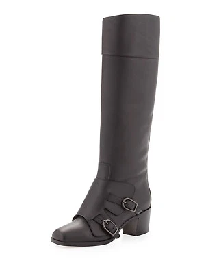 BOTAS DE RODILLA 100% AUTÉNTICAS NUEVAS LOUBOUTIN CABALLERO MONJE CORREA 60 PANTORRILLA EE. UU. 9,5 Foto 1 de 4