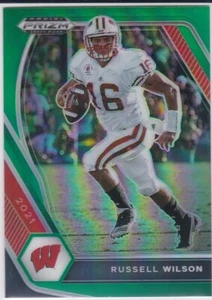 RUSSELL WILSON Draft Picks RARE GREEN PRIZMS VARIATION Football NCAA Card BADGER - Picture 1 of 2
