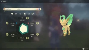 LEAFEON ALFA SHINY 6IV FULLY TRAINED + ALL MOVES - LEGGENDE POKEMON: ARCEUS - Imagen 1 de 3