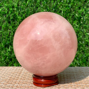 507G Natural Pink Rose Quartz Sphere Crystal Ball Reiki Healing