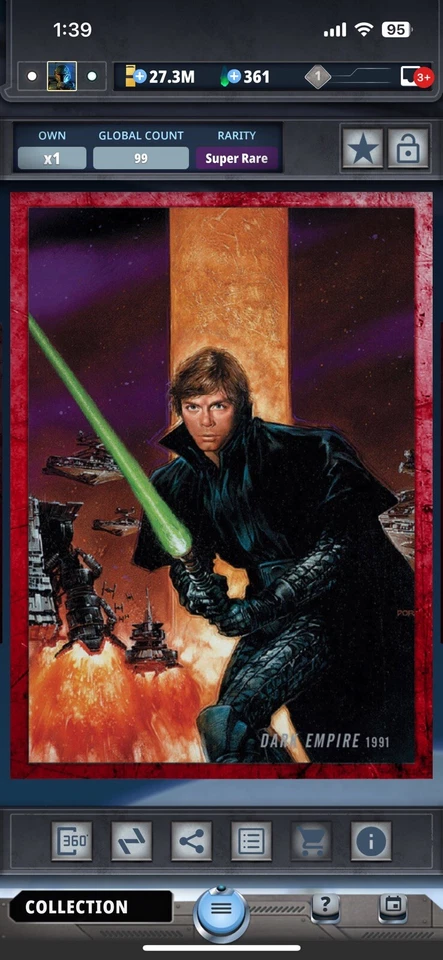 Topps Star Wars Digital Card Trader Red Evolution: Comics Dark Empire Insert - Image 1 of 1
