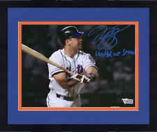 FRMD Mike Piazza Mets Signed 8x10 9/21/2011 Homer Spotlight Photo with Insc