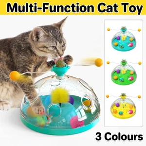 Interactive Cat Teaser Toy Windmill Treasure Box with Stick for Fun Pet Play AU - Picture 1 of 20