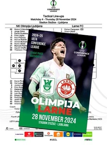 OLIMPIJA Slovenia v LARNE Northern Ireland 2024 ECL FAN 12 pages + OFFICIAL LU - Picture 1 of 2