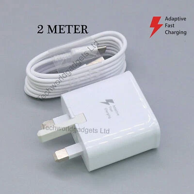 Fast Charger Adapter & 2M USB Charging Cable For Motorola Moto G14 G24 G34 G54 - Image 1 of 4