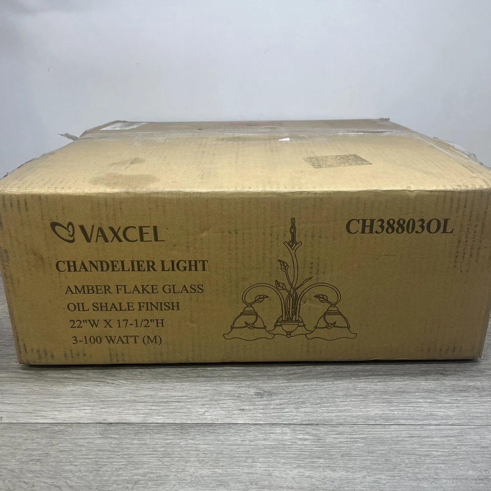 Lámpara de araña de 3 luces Vaxcel CH38803OL Vine en estilo rústico 17,5 pulgadas de alto y 22 Foto 1 de 1