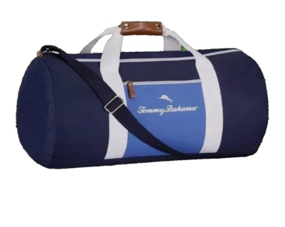 Tommy Bahama Azul Marino Lona Náutica Viaje Bolsa de Viaje Gimnasio Fin de Semana OS Foto 1 de 4