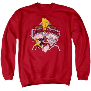 POWER RANGERS RETRO RANGERS Licensed Adult Pullover Crewneck Sweatshirt SM-3XL - Picture 1 of 2