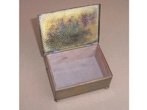 Arts & Craft Vintage Hand Finished Brass Cigarette Box with a Wooden Liner - Picture 1 of 5